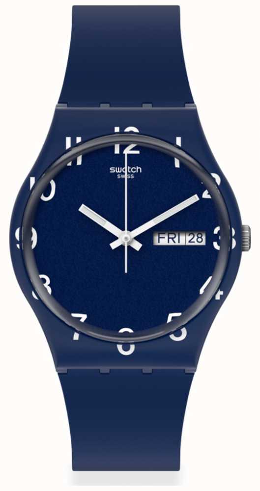 Swatch OVER BLUE | Blue Silicone Strap | Blue Dial GN726 - First Class ...