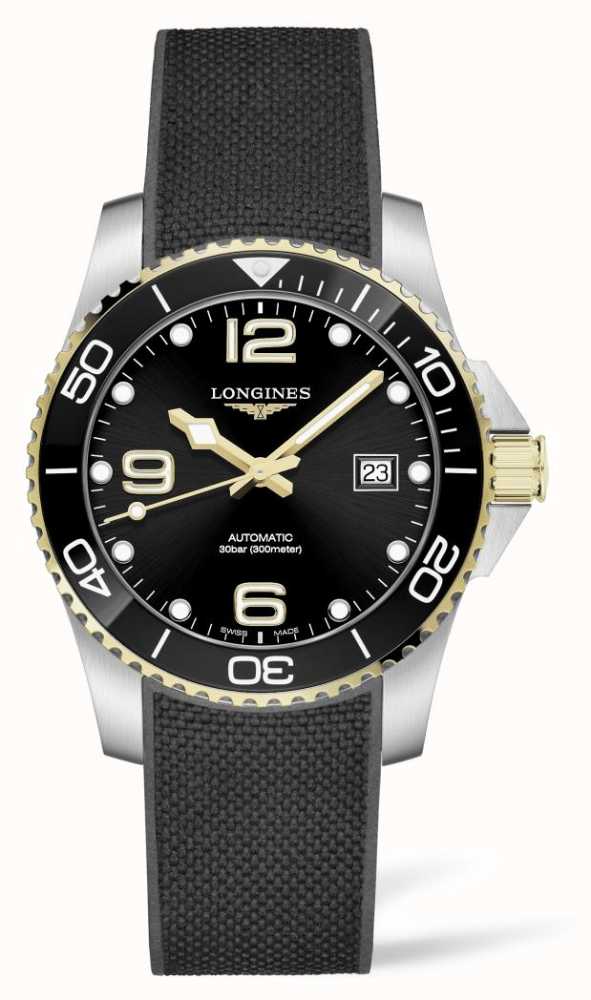 LONGINES HydroConquest Automatic Black Rubber Strap L37813569 - First ...