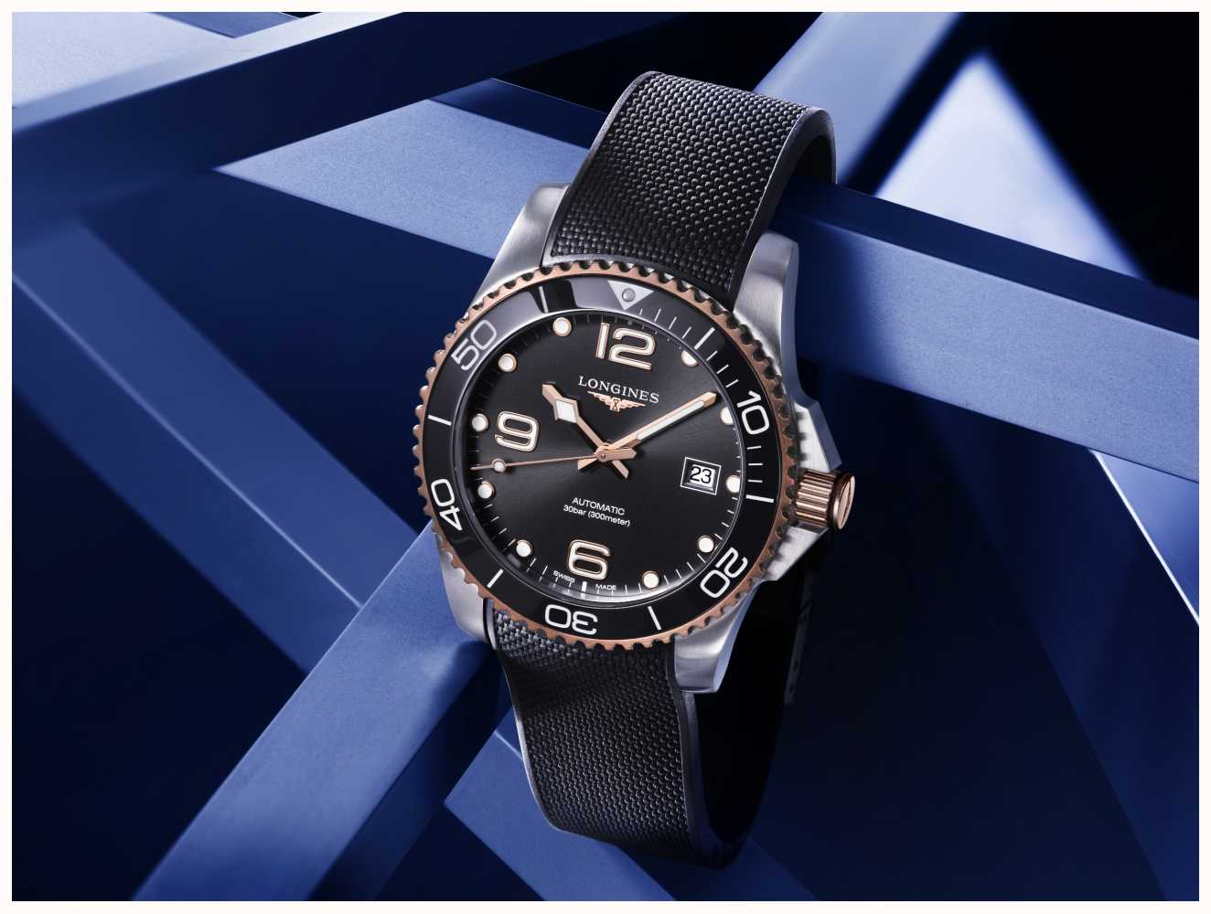 LONGINES Hydroconquest 41mm | Black Dial | Rubber Strap L37813589 ...