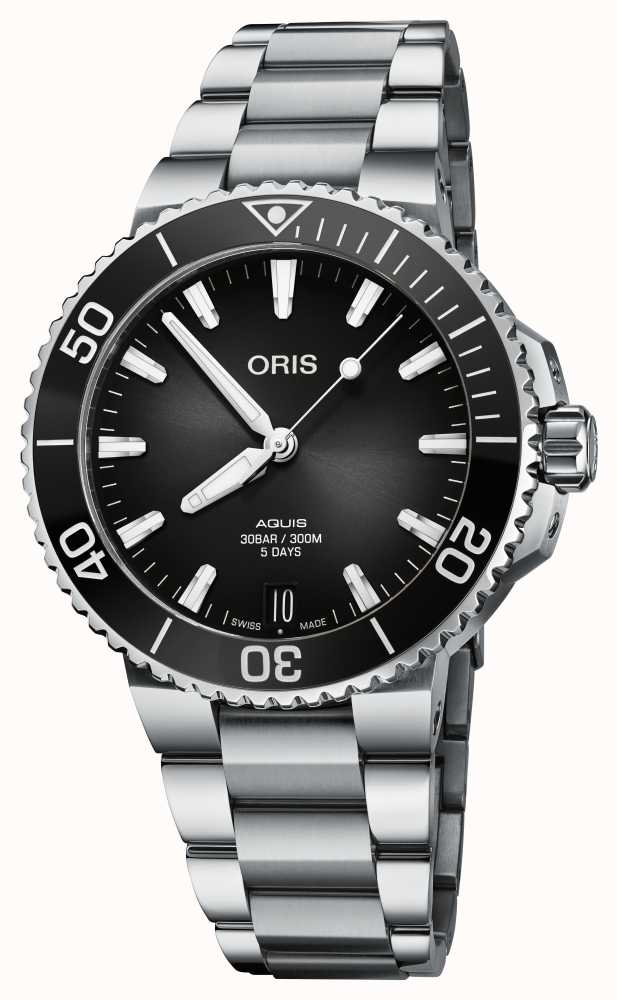 ORIS Aquis Date Calibre 400 Automatic 41.5mm Black Dial Stainless Steel Bracelet 01 400 7769 4154 07 8 22 09PEB