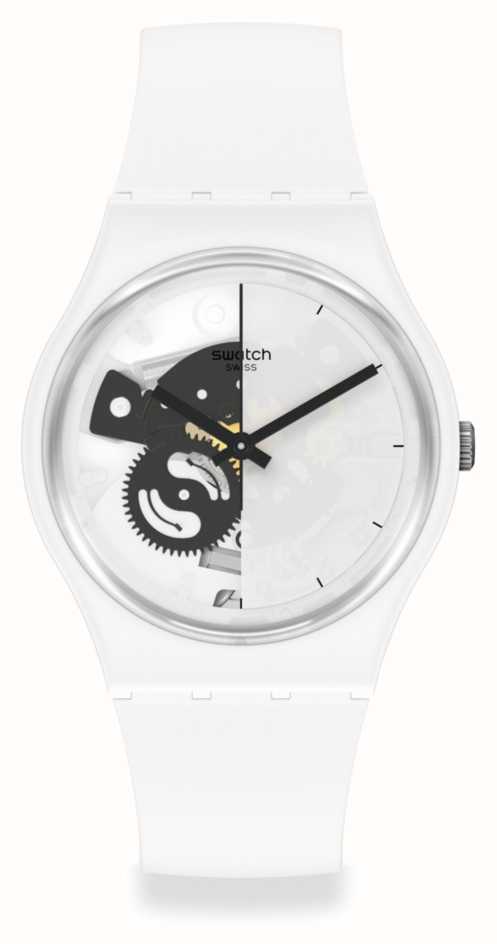 Swatch Live Time White Half-Skeleton Dial SO31W101