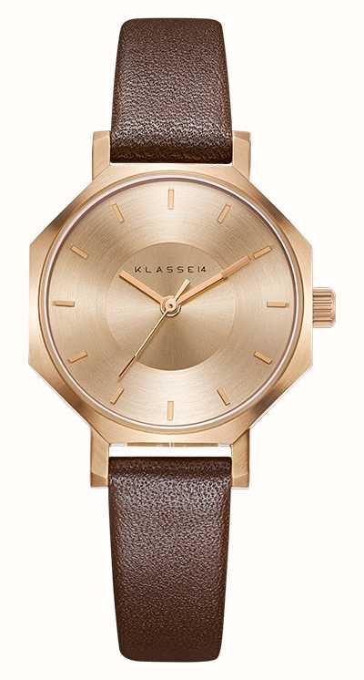 Klasse14 OKTO Rose Gold Brown Leather 28MM OK17RG001S