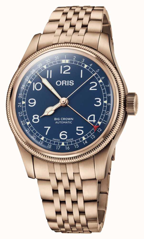 Oris big crown on sale pointer date blue dial