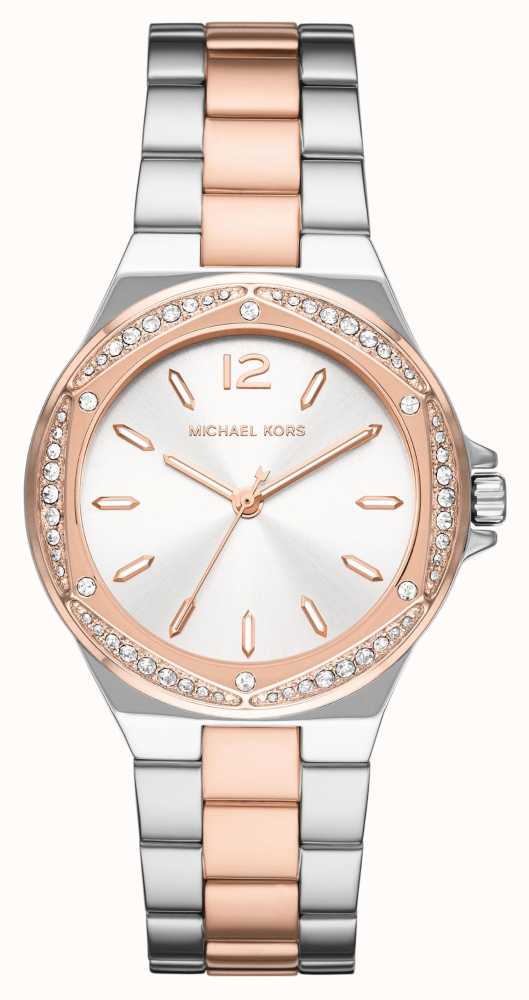 Michael Kors Lennox Rose-Gold Toned Crystal Set Watch MK6989 - First ...